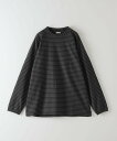 Steven Alan ＜Steven Alan＞ オーガニックコットン ボーダー ロングスリーブ Tシャツ -LOOSE ビューティー＆ユース ユナイテッドアローズ トップス カットソー Tシャツ グレー ブラウン【送料無料】