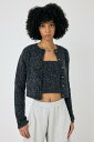 【SALE/50%OFF】MOUSSY GLITTER カーディガン & キャミ マウジー トップス ニット グレー ピンク ブラック【送料無料】(4)
