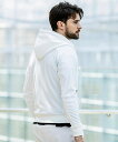 【SALE/30%OFF】1PIU1UGUALE3 RELAX 1PIU1UGUALE3 RELAX ジャージーラインフーディー シフォン トップス パーカー・フーディー ブラック ホワイト【送料無料】