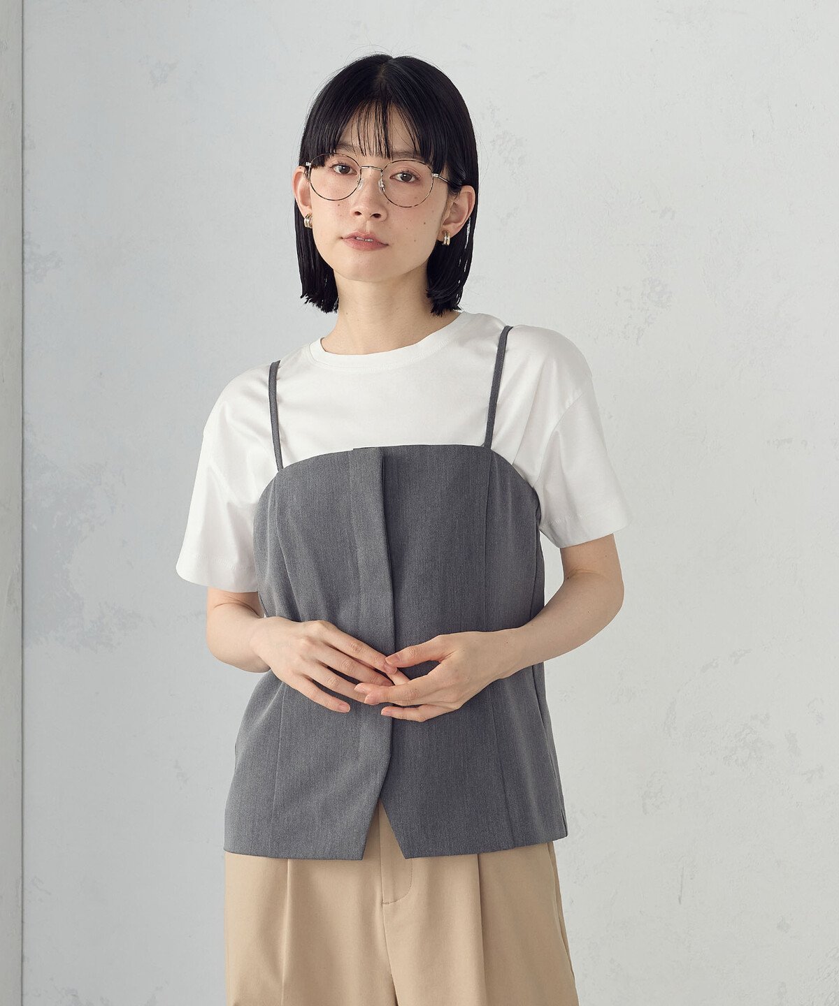 【SALE／10%OFF】COMME CA ISM キャミソールビスチェ コムサイズム トップス ベスト・ジレ ブラック グ..