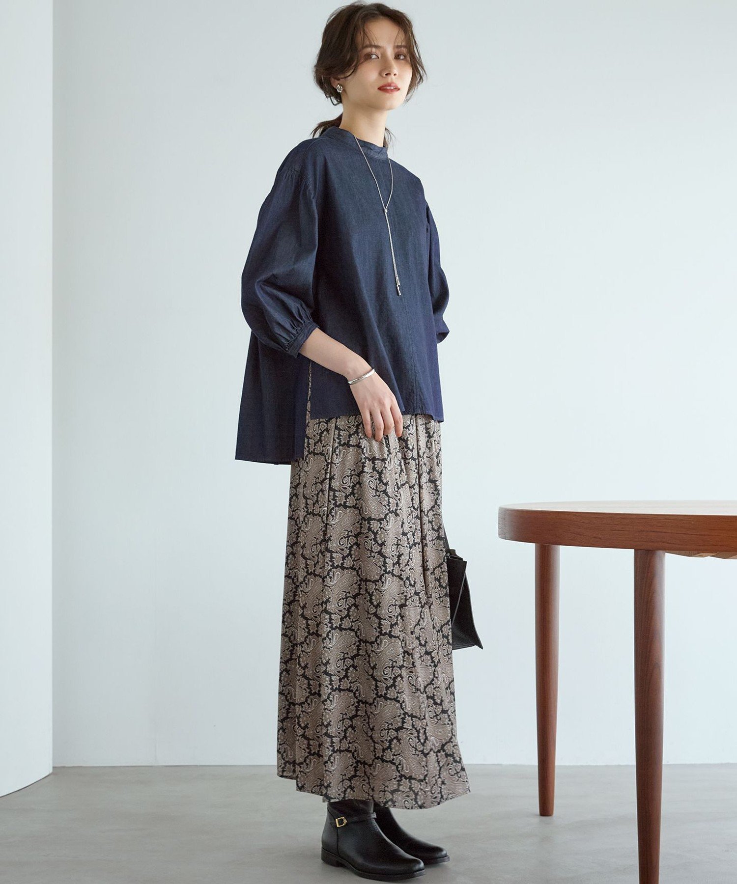 23区 S 【SLOW/一部店舗限定】ライトオンス デニム バックリボン ブラウス ニジュウサンク トップス シャツ・ブラウス ブルー