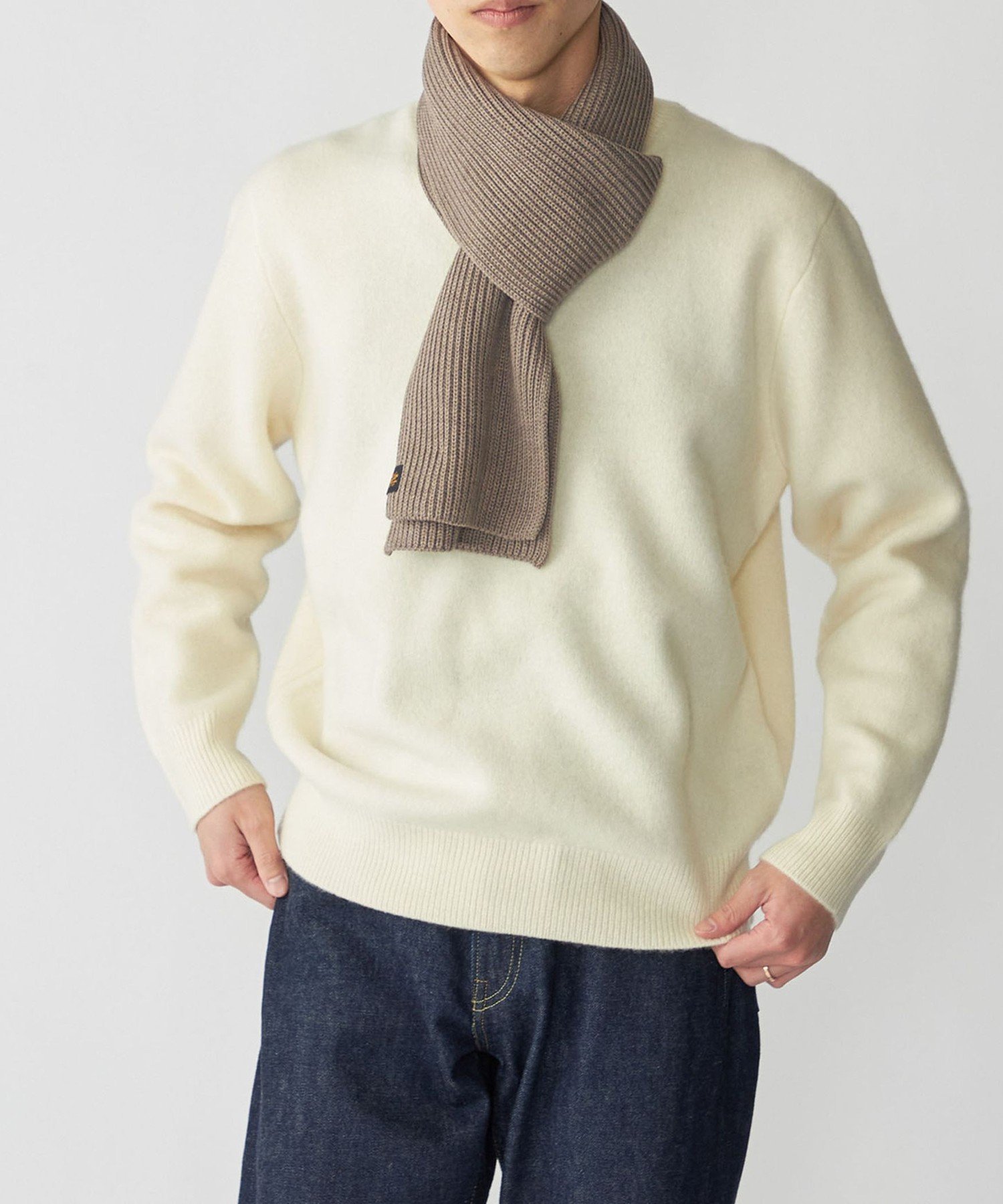 SHIPS MEN SHIPS:＜手洗い可能＞7ゲージ ウール カシミヤ ボイル モックネック シップス トップス ニット ブラウン ネイビー ホワイト【送料無料】のサムネイル