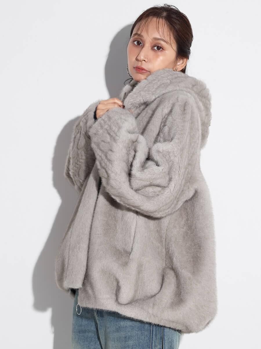 スコットクラブ　コート グレー スコットクラブ SCOTCLUB ファーフーディモッズアウター