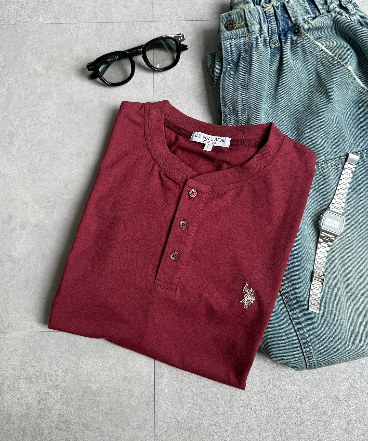 【U.S. POLO ASSN.】ヘンリーT シーピーシーエム トップス カットソー・Tシャツ レッド ホワイト ブラック ネイビー