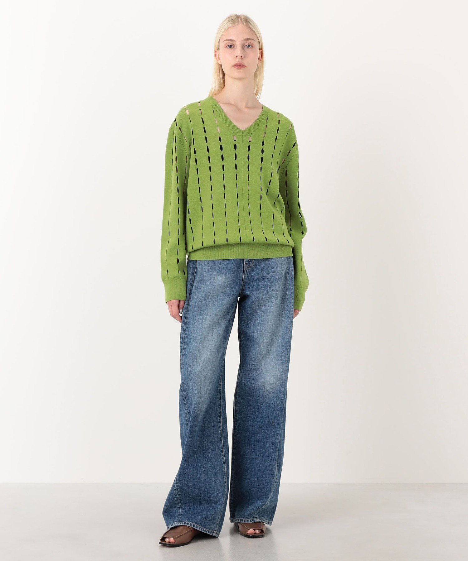 BUYING WEAR ZANKOV ADRIEN ウール オープンワークニット トゥモローランド トップス ニット グリーン
