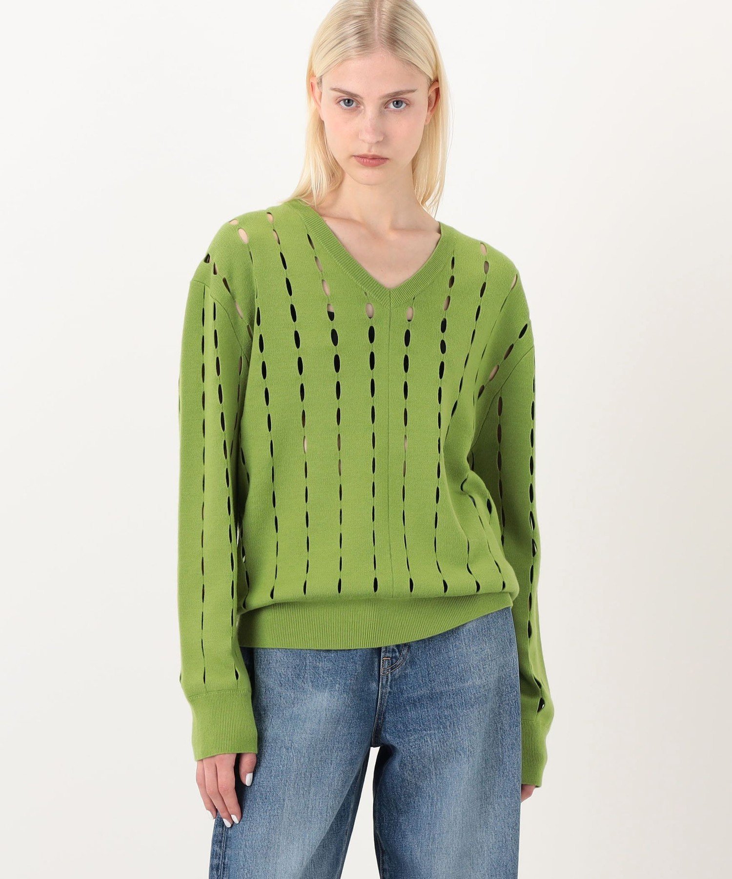 BUYING WEAR ZANKOV ADRIEN ウール オープンワークニット トゥモローランド トップス ニット グリーン
