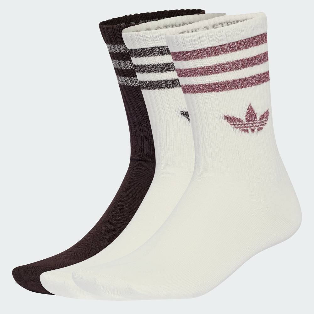 adidas 【公式】アディダス adidas 返品可 スリーストライプス グリッター クルーソックス 3足組 アディダス 靴下・レッグウェア 靴下 ホワイト