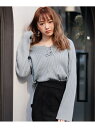 LIP SERVICE スピンドルルーズニットTOPS リップサービス ニット 長袖ニット グリーン ブラウン ベージュ【送料無料】