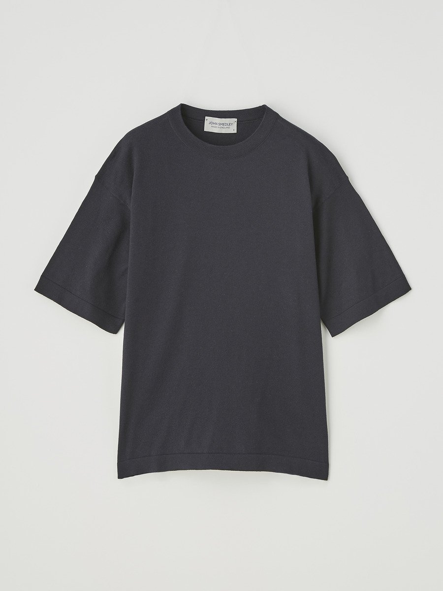JOHN SMEDLEY コットンニットTシャツ ｜ S4621 ｜ 30G ジョンスメドレー トップス ニット ネイビー【送料無料】