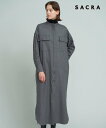 23区 23区 【SACRA】ウィンシークロス ワンピース ニジュウサンク ワンピース・ドレス シャツワンピース グレー ネイビー【送料無料】