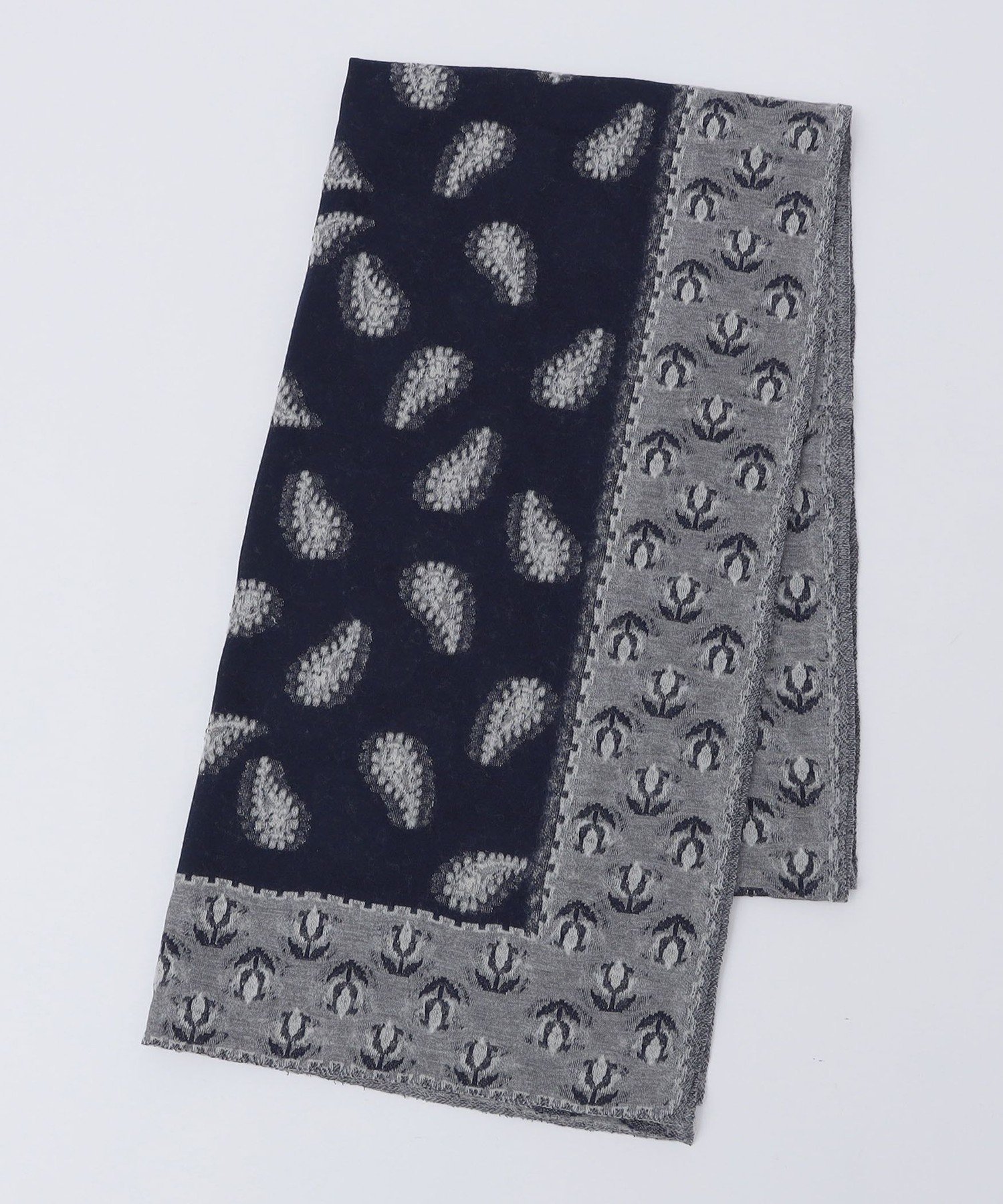 【SALE／40%OFF】SHIPS MEN MARCEL LASSANCE: ペイズリー ストール シップス ファッション雑貨 マフラー・ストール・ネックウォーマー ネイビー【送料無料】