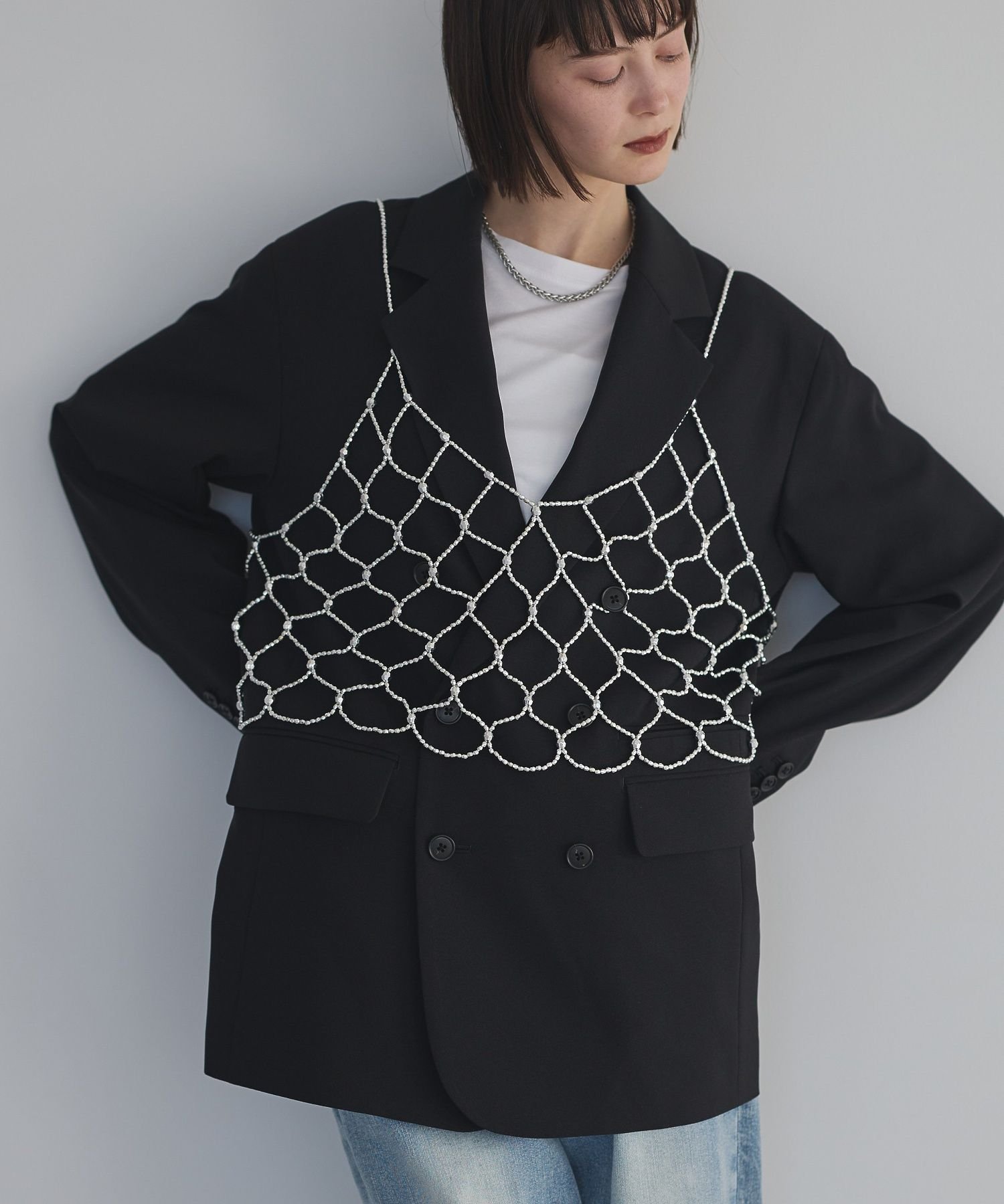 GARAGE OF GOOD CLOTHING ビーズビスチェ ガレージ オブ グッド クロージング ファッション雑貨 その他のファッション雑貨 ブラック シルバー【送料無料】のサムネイル