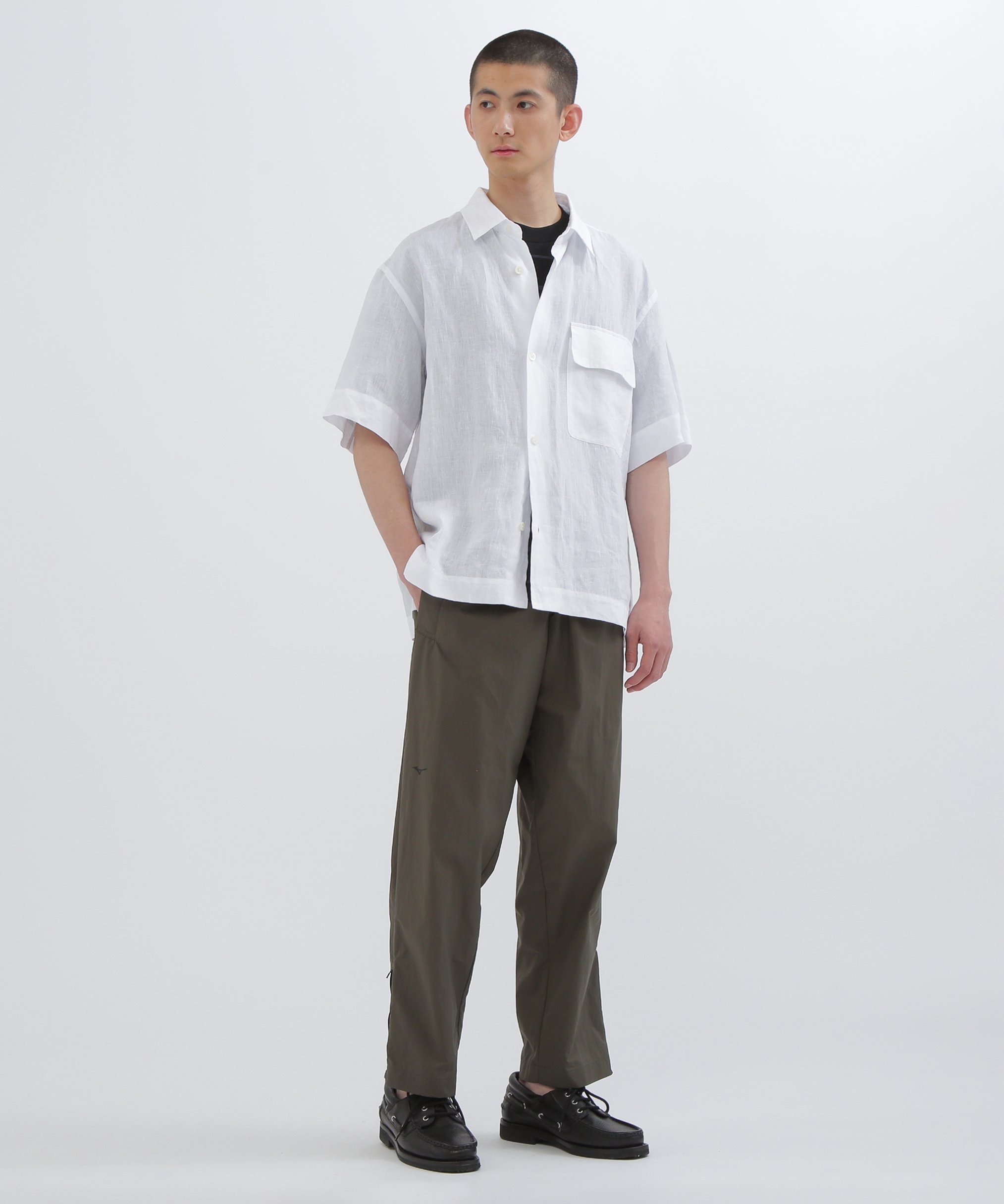 MARGARET HOWELL SHIRTING LINEN SHIRT マーガレット・ハウエル トップス シャツ・ブラウス ブラウン ホワイト