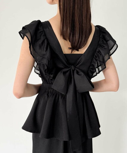 【SALE/20%OFF】JUNOAH バックリボンフリルタイトワンピース ジュノア ワンピース・ドレス ワンピース ブラック ホワイト グレー【送料無料】 【SALE/20%OFF】JUNOAH バックリボンフリルタイトワンピース ジュノア ワンピース・ドレス ワンピース ブラック ホワイト グレー【送料無料】