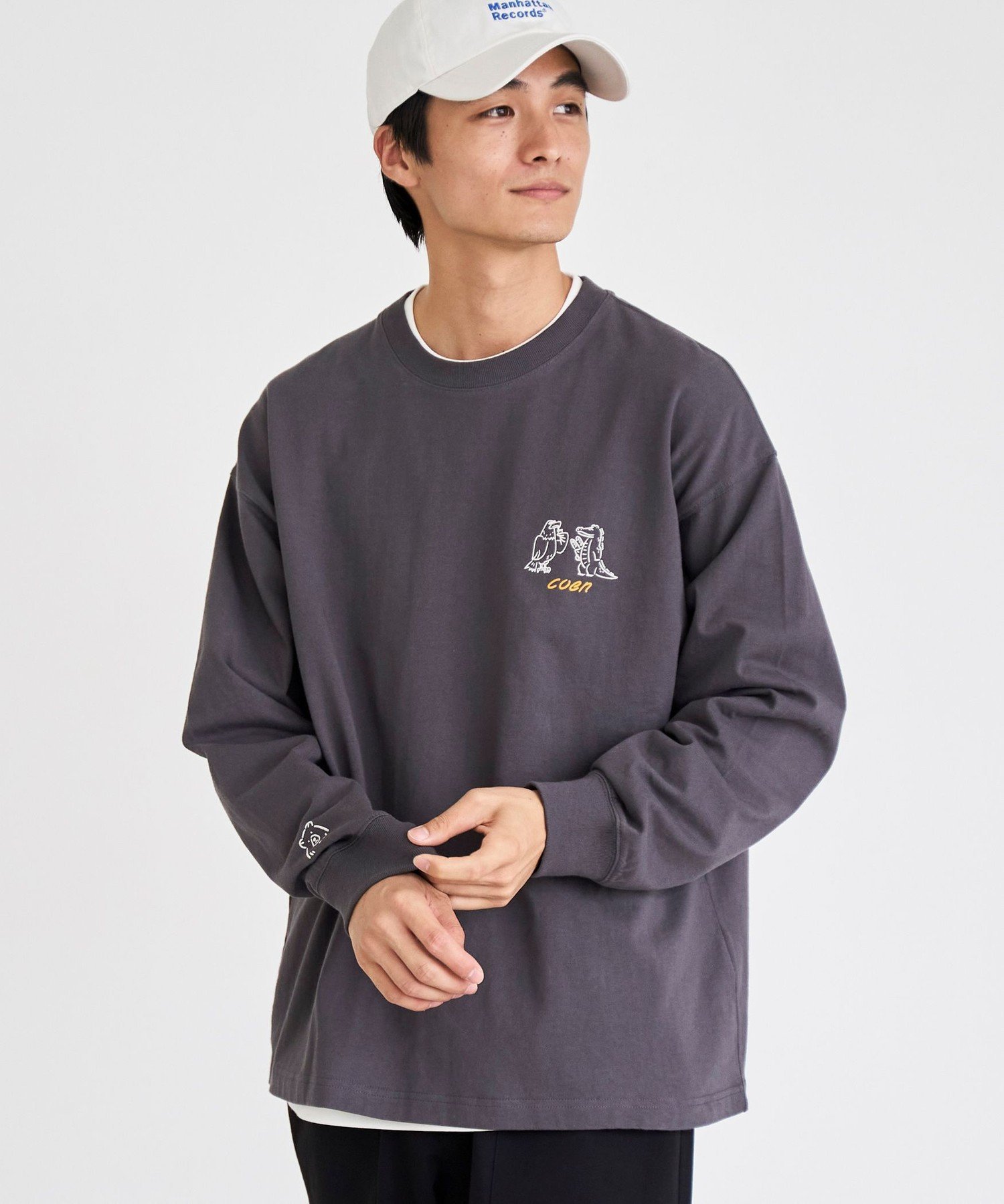RYO KANEYASU * コーエン アニマルプリントロンT コーエン トップス カットソー・Tシャツ ベージュ ホワイト ブルー グレー