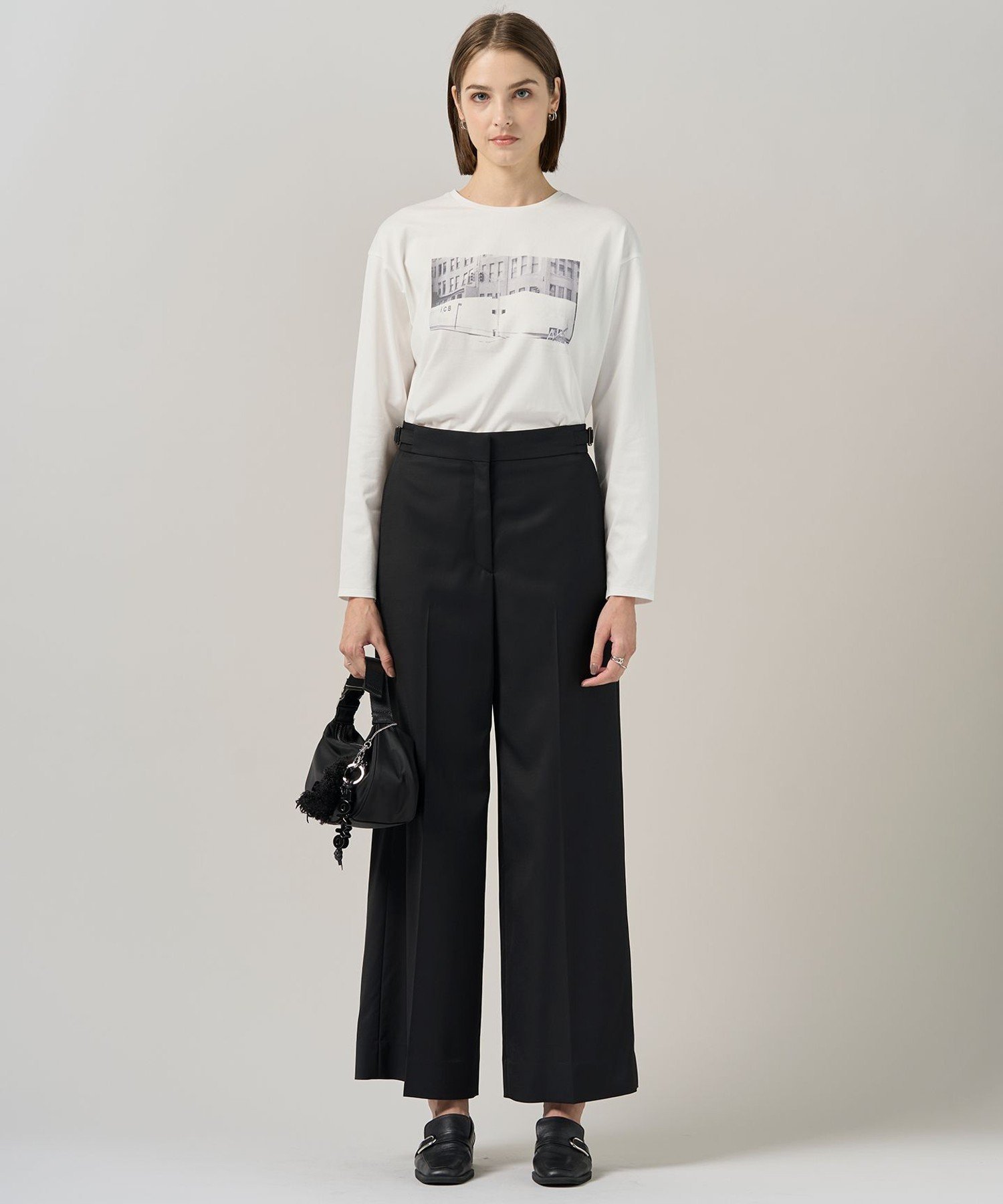 ICB L 【30th ANNIVERSARY】New Yorkフォトプリント ロングスリーブTシャツ アイシービー トップス カットソー・Tシャツ ホワイト