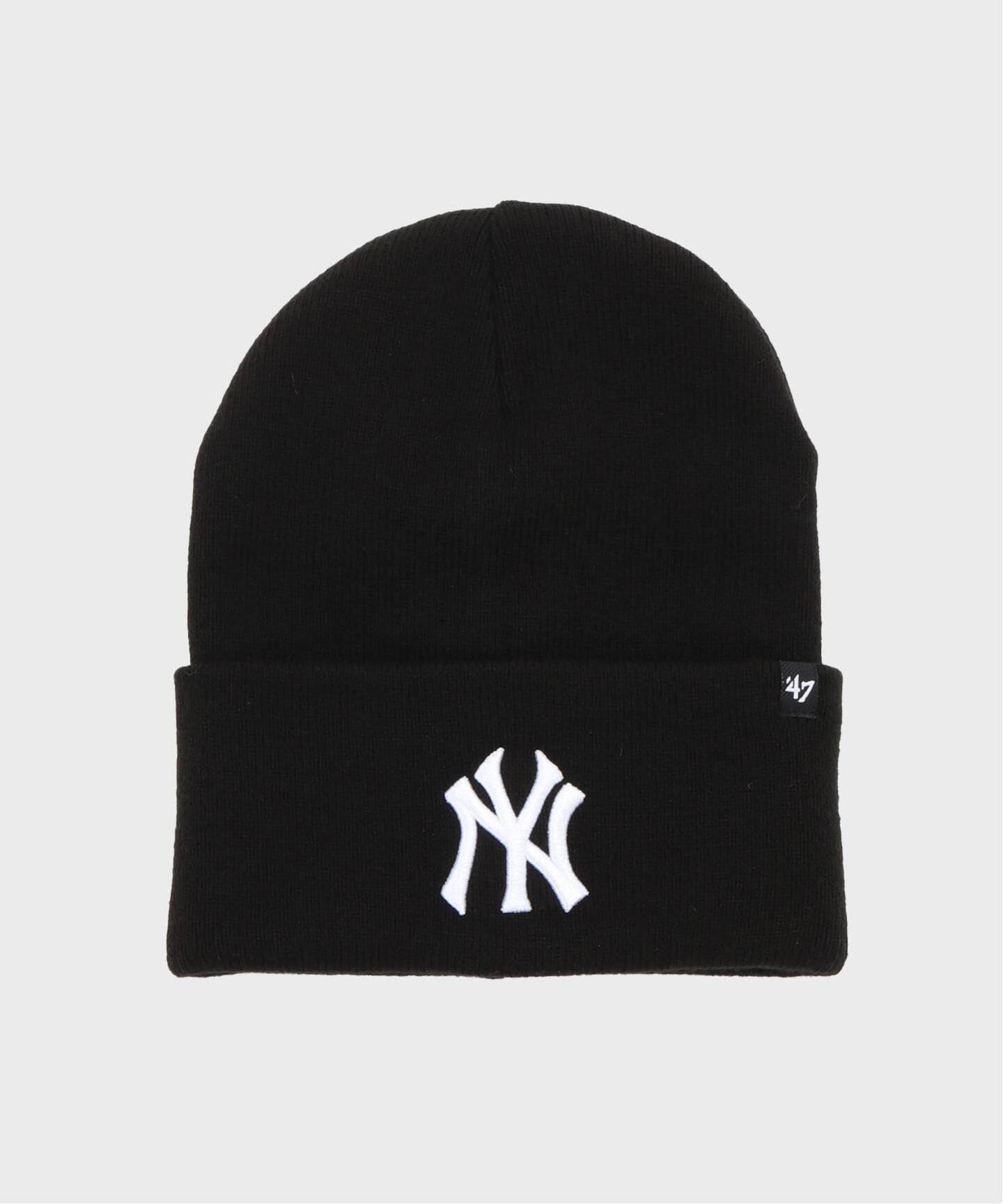 B.C STOCK Haymaker '47 CUFF KNIT Yankees / カフニット ニューヨーク・ヤンキース ベーセーストック 帽子 ニット帽・ビーニー ホワイト ブラック