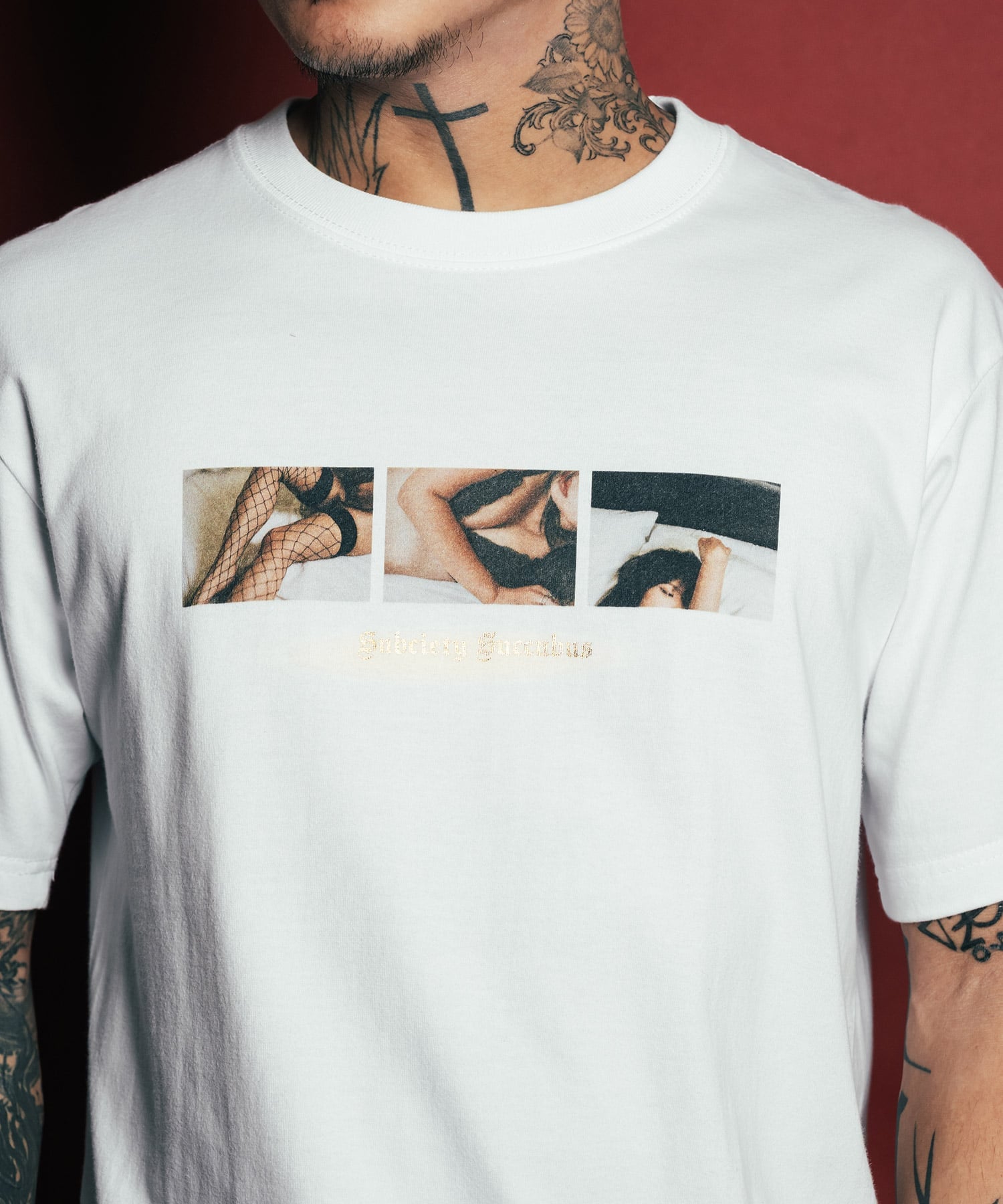 Subciety Succubus tee サブサエティ トップス カットソー・Tシャツ ブラック ホワイト