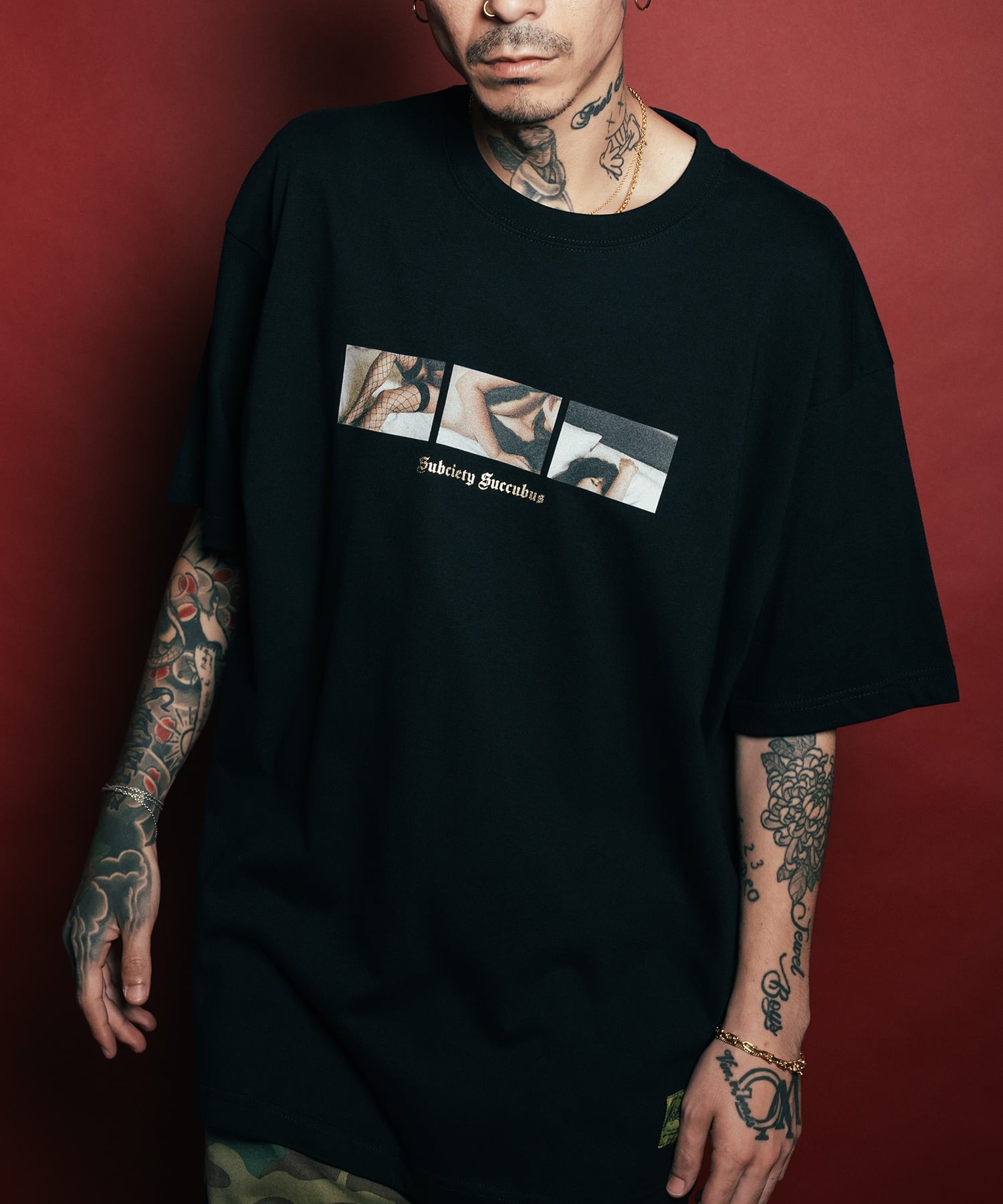 Subciety Succubus tee サブサエティ トップス カットソー・Tシャツ ブラック ホワイト