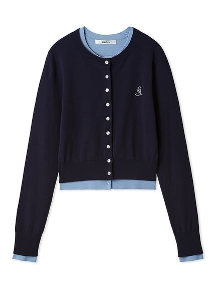 SNIDEL ニットレイヤードプルオーバー スナイデル トップス ニット グリーン レッド ネイビー【送料無料】