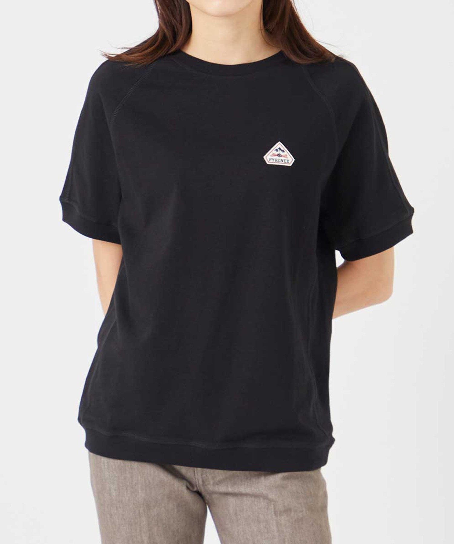 【SALE／3%OFF】PYRENEX PYRENEX/PEAK ロゴワッペンS/SラグランスリーブTシャツ 半袖 ITK カセットチャート トップス カットソー・Tシャツ ネイビー ブラック ホワイト【送料無料】