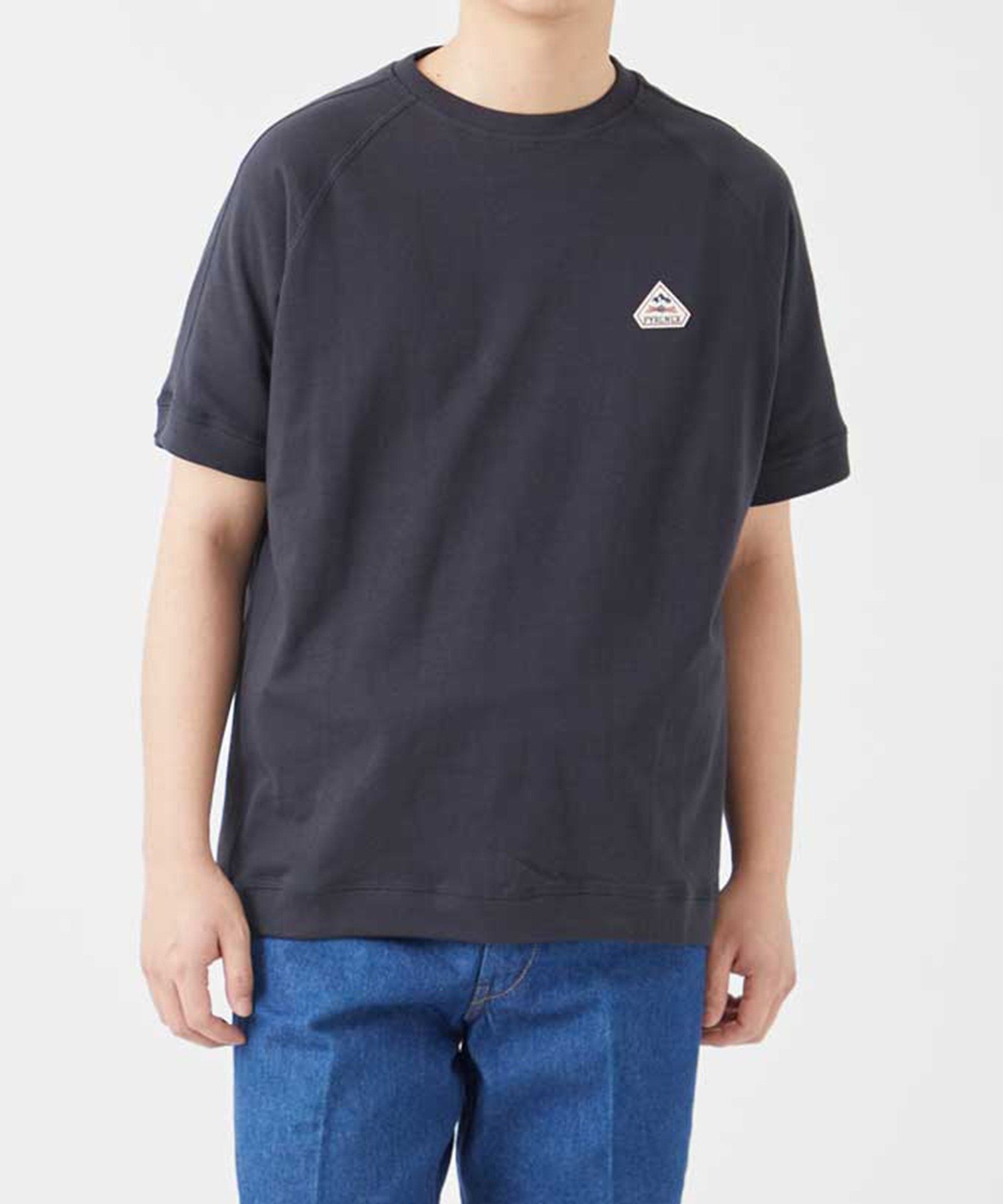 【SALE／3%OFF】PYRENEX PYRENEX/PEAK ロゴワッペンS/SラグランスリーブTシャツ 半袖 ITK カセットチャート トップス カットソー・Tシャツ ネイビー ブラック ホワイト【送料無料】