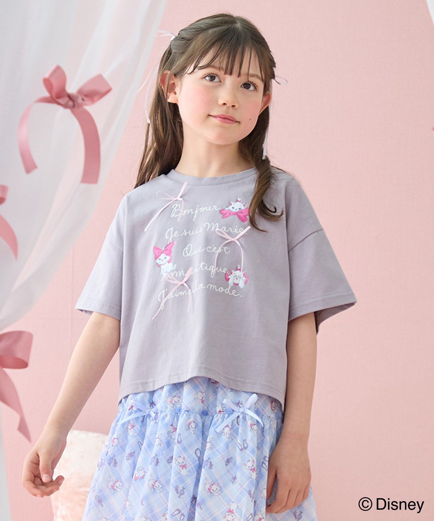 ANY KIDS 【ディズニー/マリー】ショート丈 半袖Tシャツ エニィ トップス カットソ...