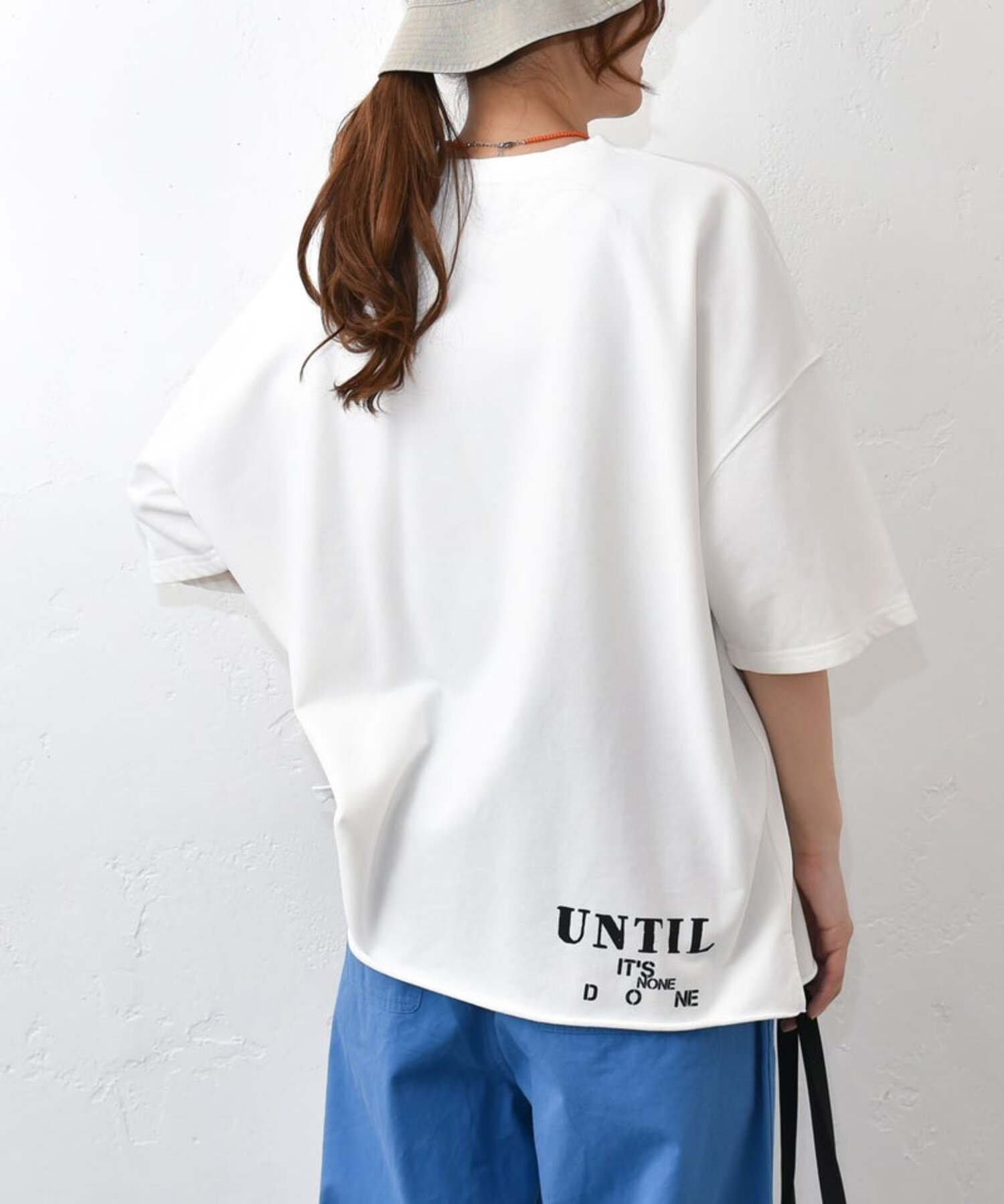 in the Market IN THE MARKET｜ロゴ入りピグメントカットソー [[C-2541]][C] ハグハグ トップス カットソー・Tシャツ イエロー ホワイト