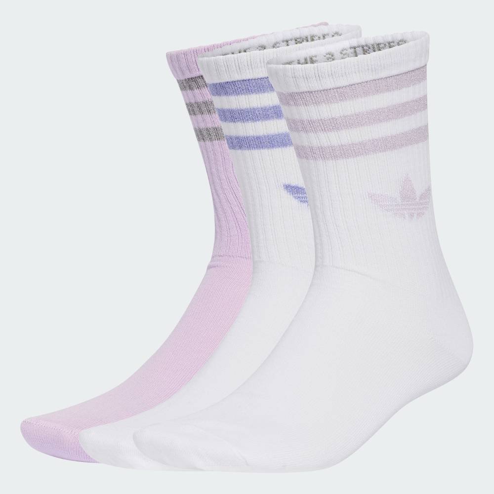 adidas 【公式】アディダス adidas 返品可 スリーストライプス グリッター クルーソックス 3足組 アディダス 靴下・レッグウェア 靴下 ホワイト