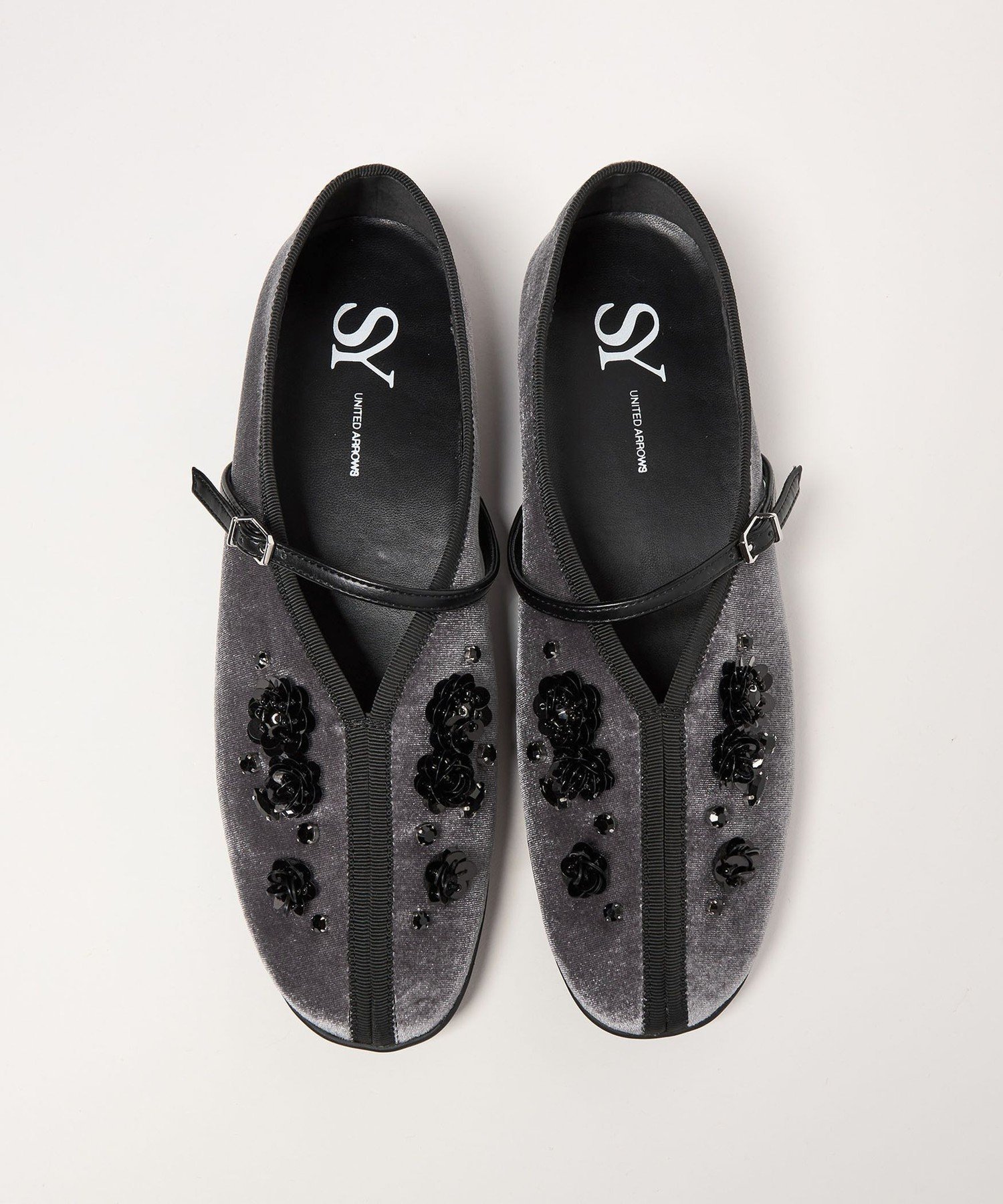 SY UNITED ARROWS ＜SY＞フラワービジューチャイナベルト フラット20↑ オデット エ オディール シューズ・靴 バレエシューズ ブラック ワインレッド グレー ブラウン【送料無料】