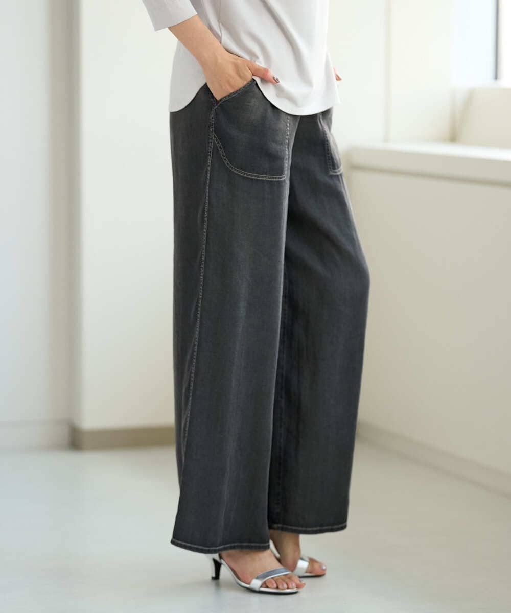 [セットアップ対応]ライトデニムイージーワイドパンツ ジョルジュ・レッシュ パンツ その他のパンツ ネイビー グレー