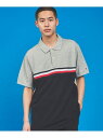 【SALE/50%OFF】TOMMY HILFIGER (M)TOMMY HILFIGER(トミーヒルフィガー) カラーブロックポロシャツ トミーヒルフィガー カットソー ポロシャツ グレー ネイビー【送料無料】