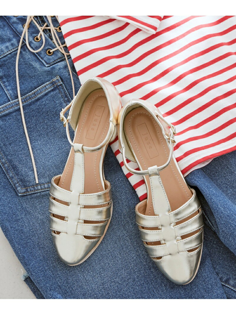 【SALE／60%OFF】Juze グルカサンダル ビス シューズ・靴 サンダル ゴールド ブラ...