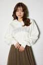 【SALE/50%OFF】rienda ビジューロゴフーディートップス リエンダ トップス スウェット・トレーナー ホワイト ネイビー ピンク【送料無料】