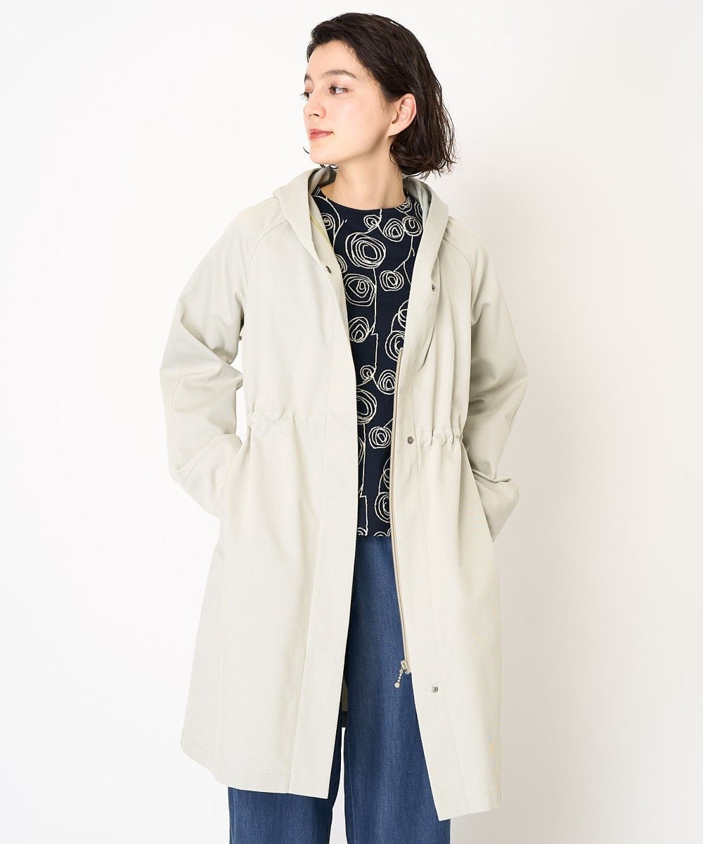 【SALE／50%OFF】GIANNI LO GIUDICE（小さいサイズ） スーピマドビーフーディーコート メゾンドゥサンク ジャケット・アウター その他のジャケット・アウター ホワイト ネイビー【送料無料】