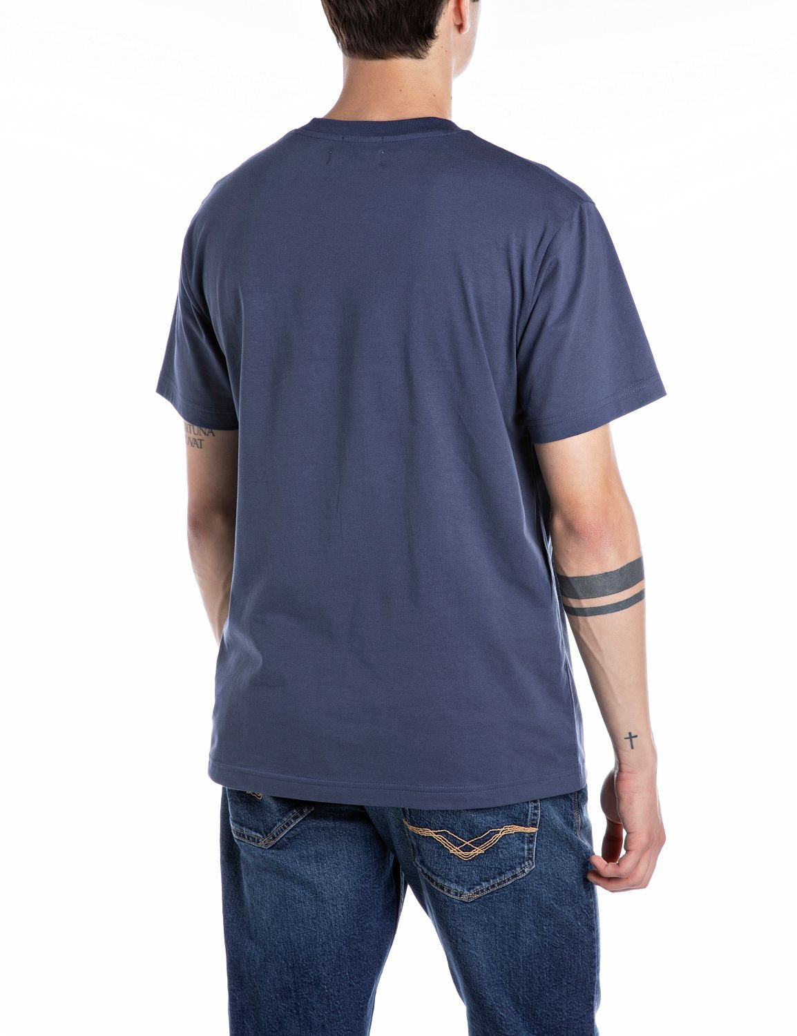 【SALE／10%OFF】REPLAY オーガニックコットンジャージーTシャツ リプレイ トップス カットソー・Tシャツ ブルー【送料無料】