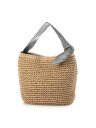 cache cache カシュカシュ cachecache / リボンハンドルクロッシェミニトート アンビリオン バッグ かごバッグ グレー ブラック【送料無料...
