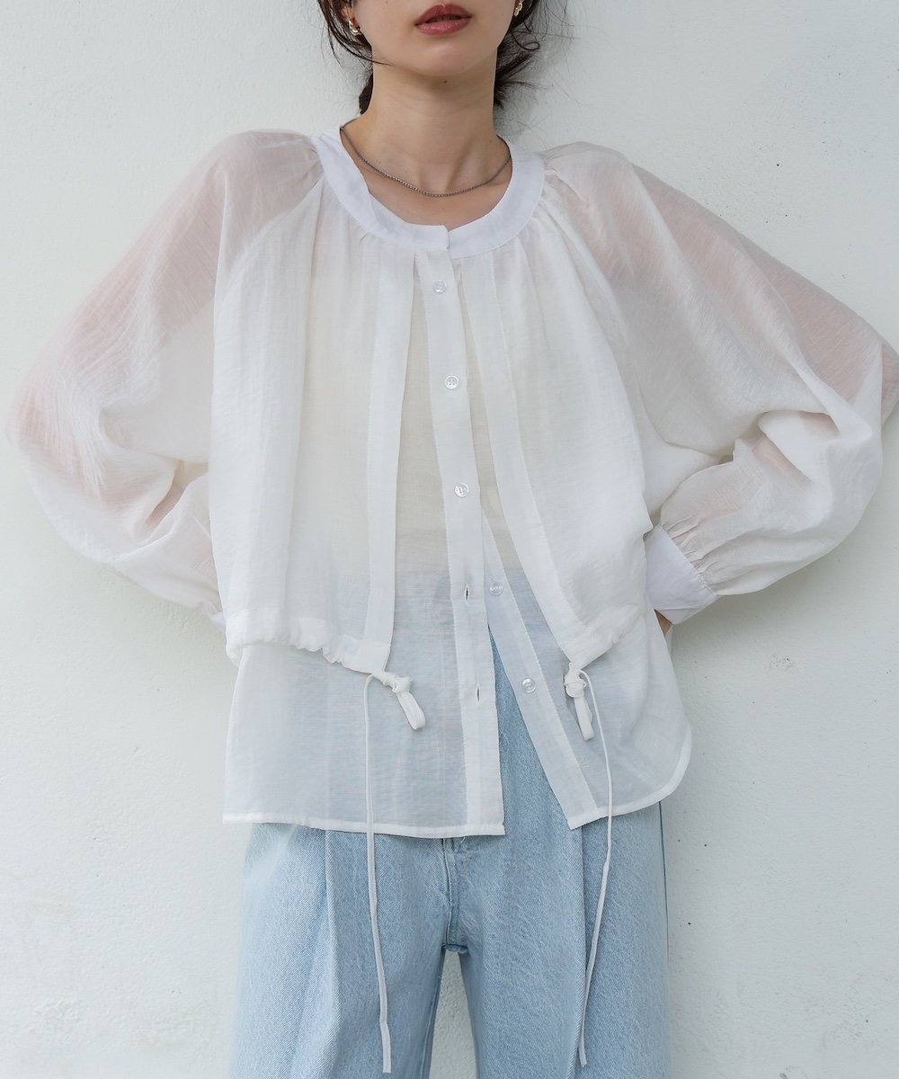 【SALE／35%OFF】Bab シアーレイヤードデザインシャツ バブ / ブージュルード トップス シャツ・ブラウス ベージュ ブラック ホワイト