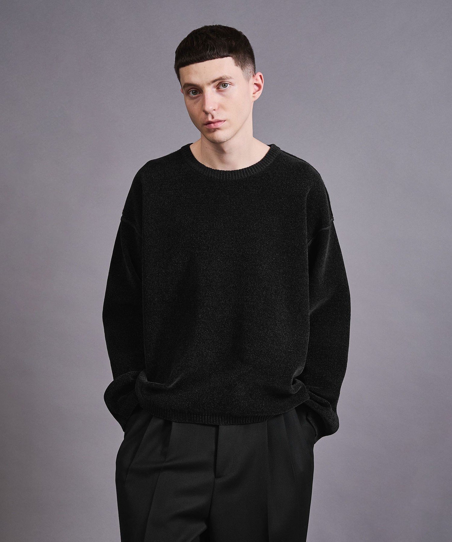 【SALE／50%OFF】monkey time BEAUTY&YOUTH UNITED ARROWS モール リンキング クルーネック ニット ユナイテッドアローズ アウトレット トップス ニット ピンク ブラック【送料無料】