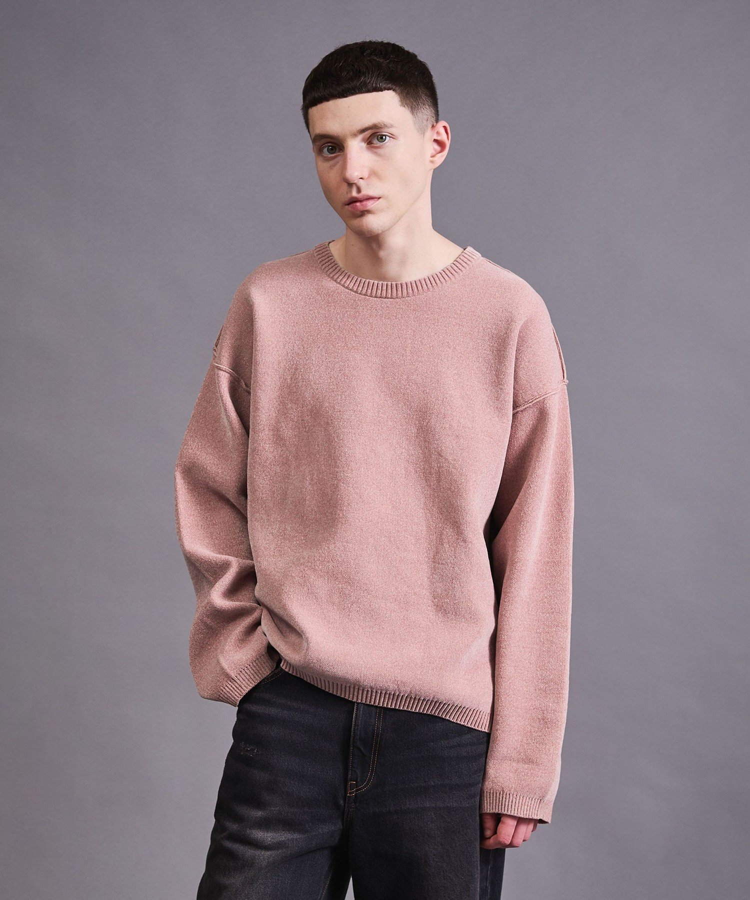 【SALE／50%OFF】monkey time BEAUTY&YOUTH UNITED ARROWS モール リンキング クルーネック ニット ユナイテッドアローズ アウトレット トップス ニット ピンク ブラック【送料無料】