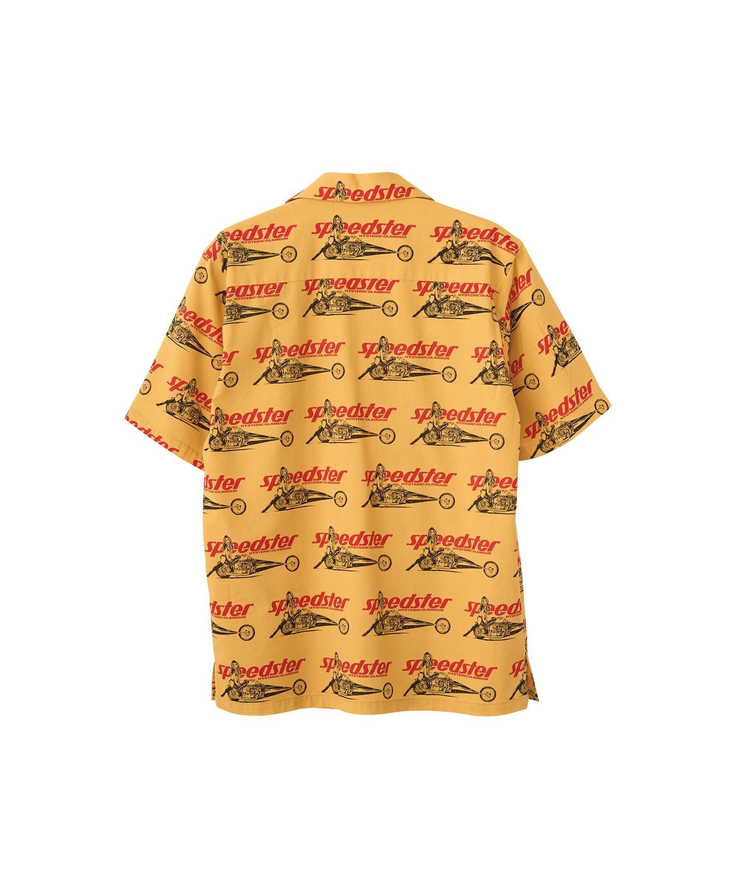 HYSTERIC GLAMOUR SPEEDSTER REMIX柄 オープンカラーシャツ ヒステリックグラマー トップス シャツ・ブラウス ブラック イエロー【送料無料】