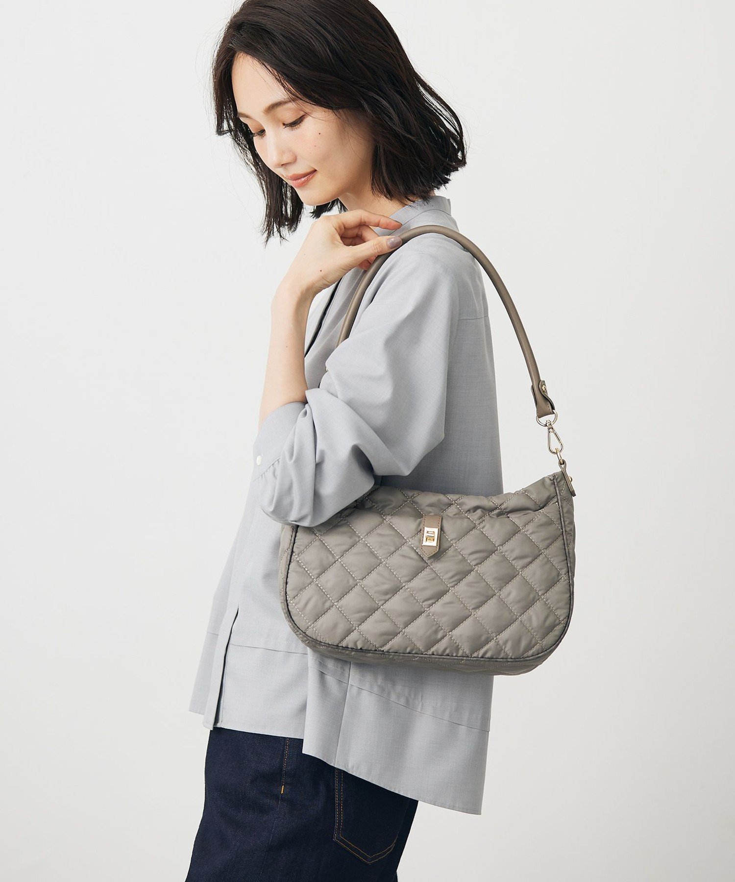 【SALE／30%OFF】J.PRESS 【2way】ボンディングキルト ショルダー バッグ ジェイプレス バッグ ショルダーバッグ ブラウン ブラック【送料無料】