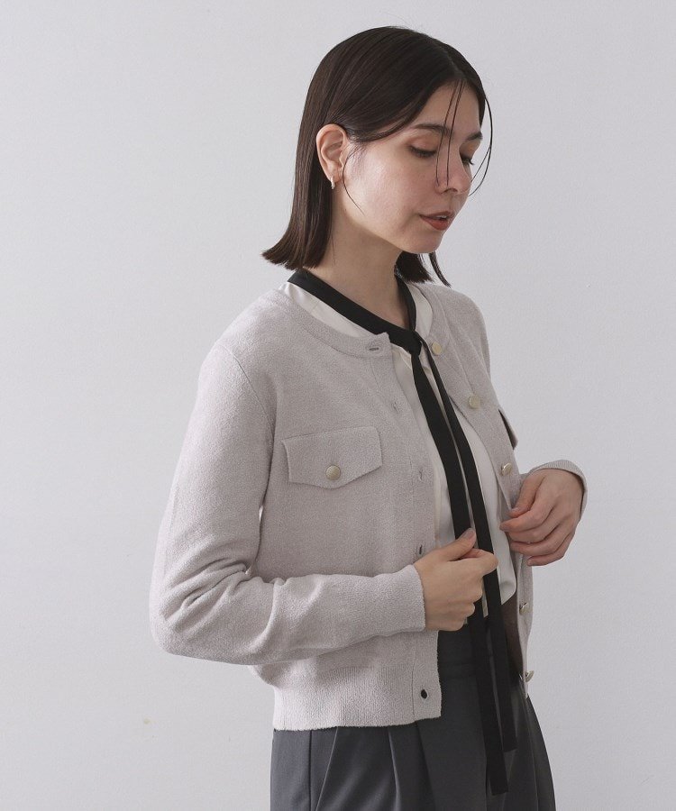 【SALE／20%OFF】OPAQUE.CLIP モールニットクルーカーディガン【洗濯機OK】 オペークドットクリップ ト..