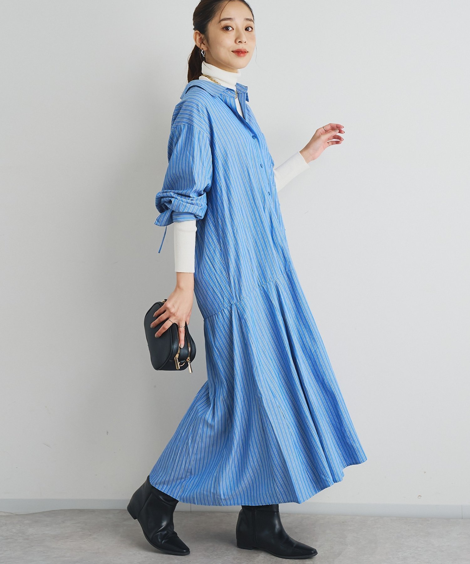 【SALE／40%OFF】un dix cors 《主役級アイテム◎》ストライプマーメイドシャツワンピース アンディコー..