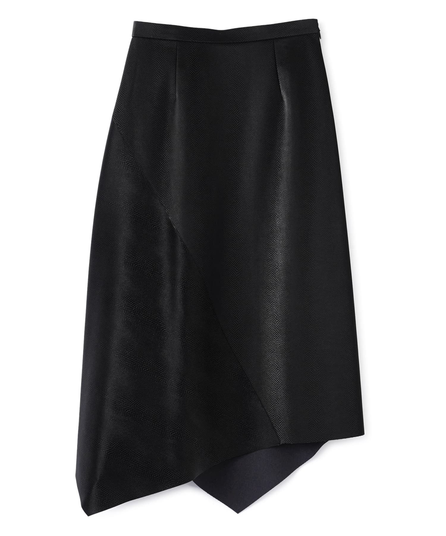 LANVIN COLLECTION スネークフェイクレザースカート ランバン コレクション スカート その他のスカート ブラック【送料無料】