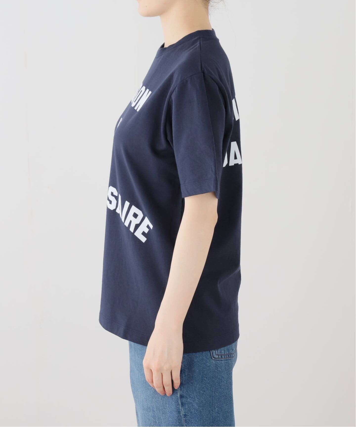 IENA 《一部店舗限定》Maison IENA ロゴTシャツ イエナ トップス カットソー・Tシャツ ネイビー ホワイト