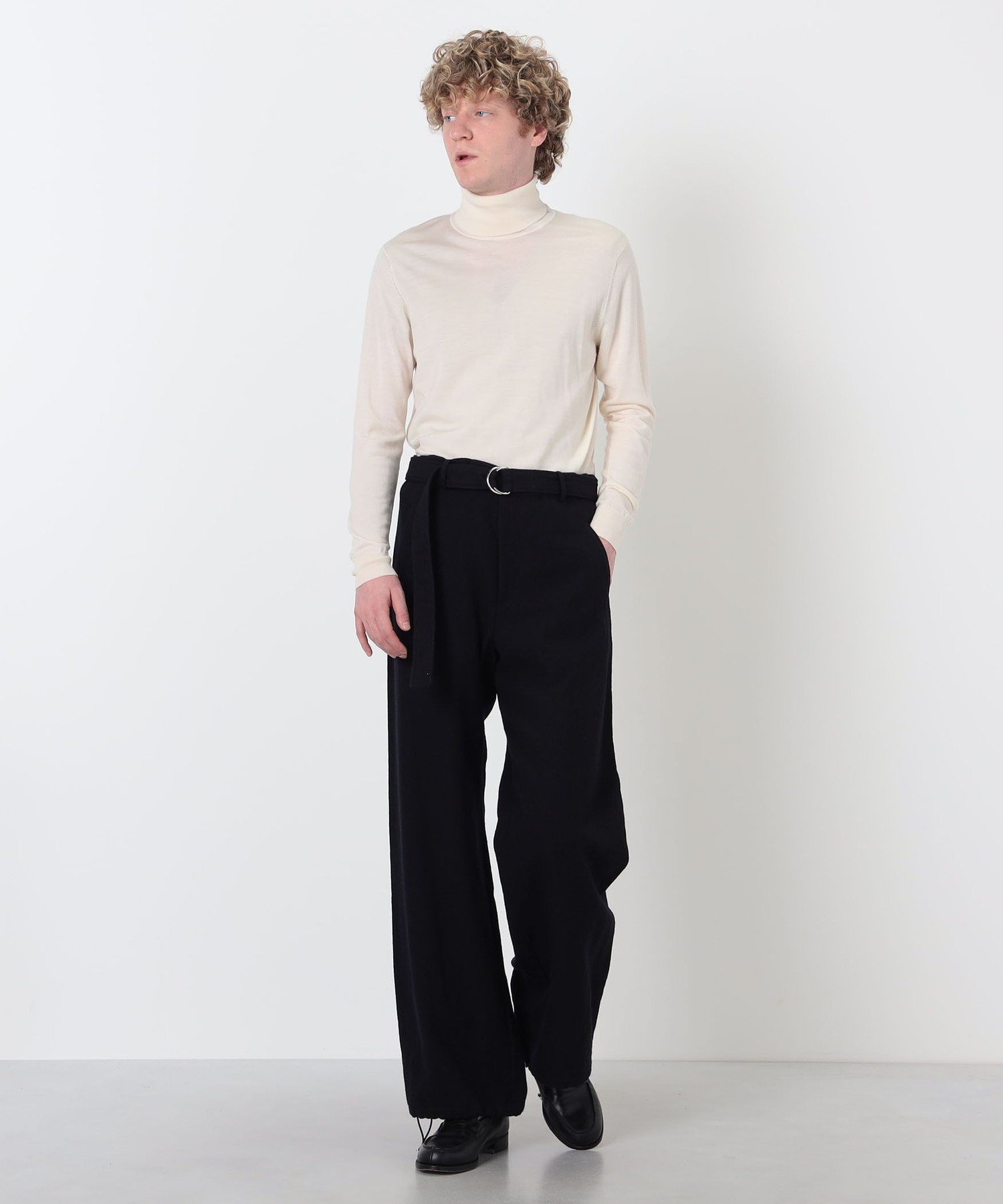 【SALE／50%OFF】TOMORROWLAND BUYING WEAR mando リネンウール ベルテッドパンツ トゥモローランド パンツ その他のパンツ ブラック【送料無料】