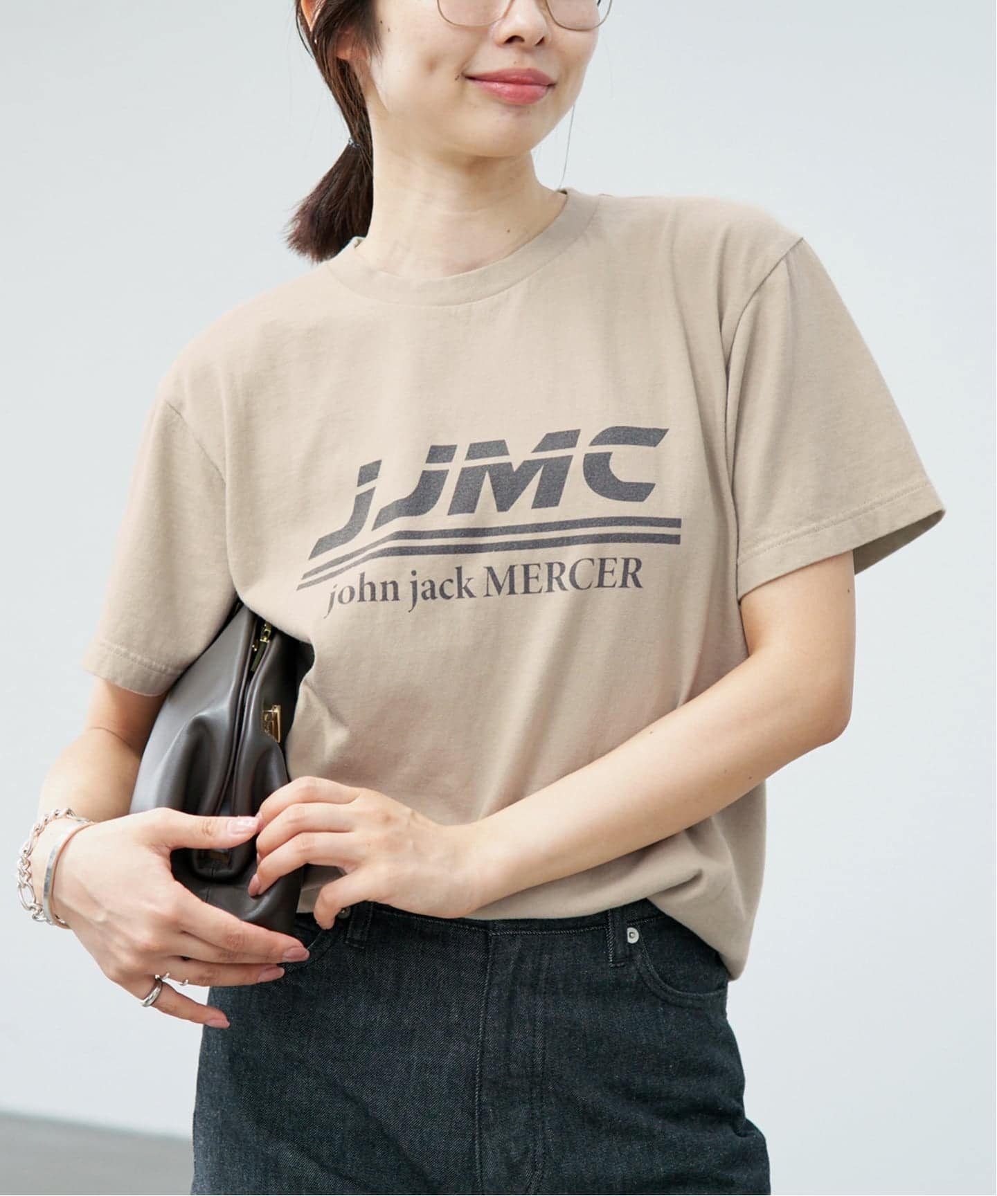 IENA J.J.Mercer/ジェイジェイマーサー ロゴTシャツ イエナ トップス カットソー・Tシャツ ベージュ