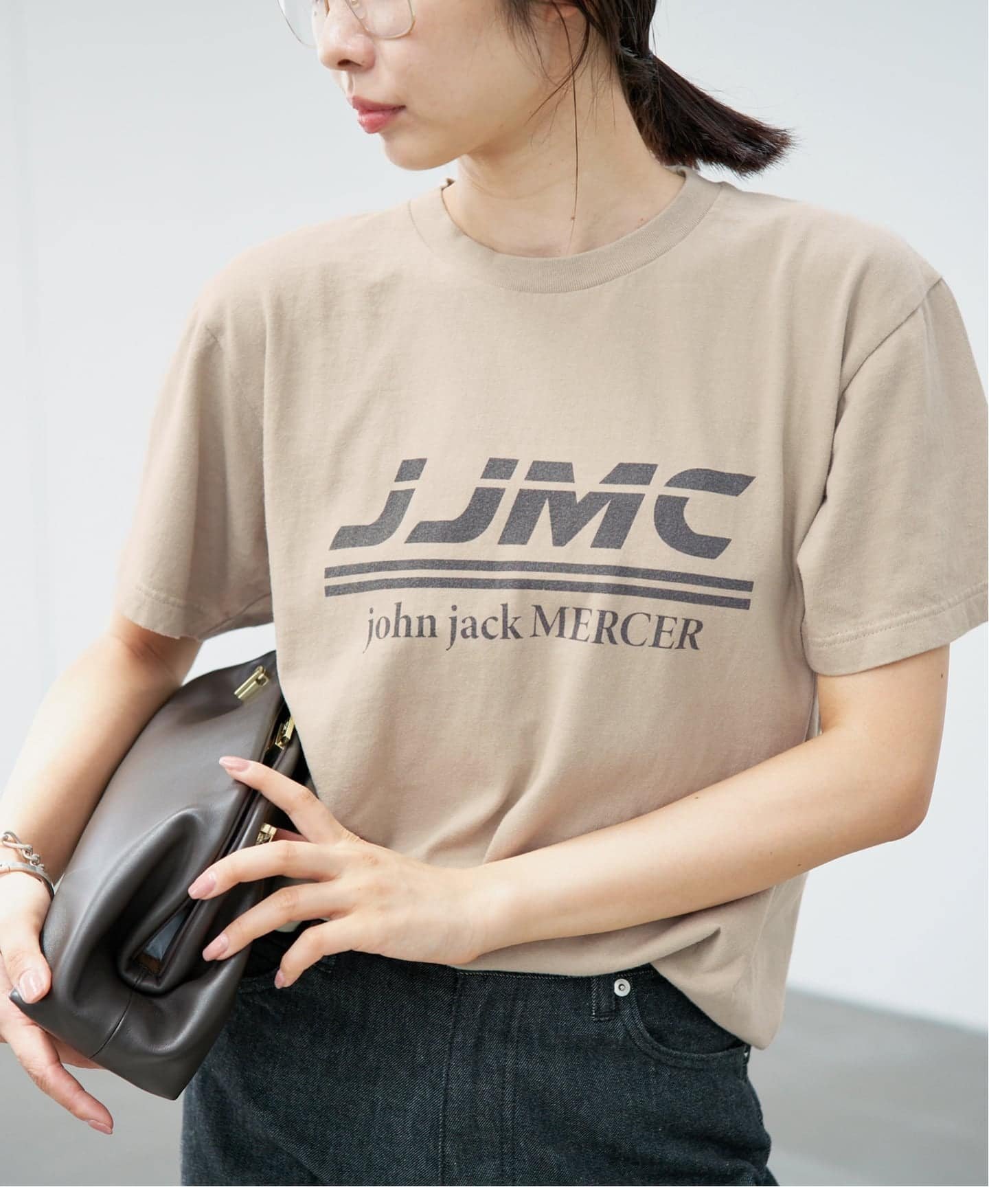 IENA J.J.Mercer/ジェイジェイマーサー ロゴTシャツ イエナ トップス カットソー・Tシャツ ベージュ