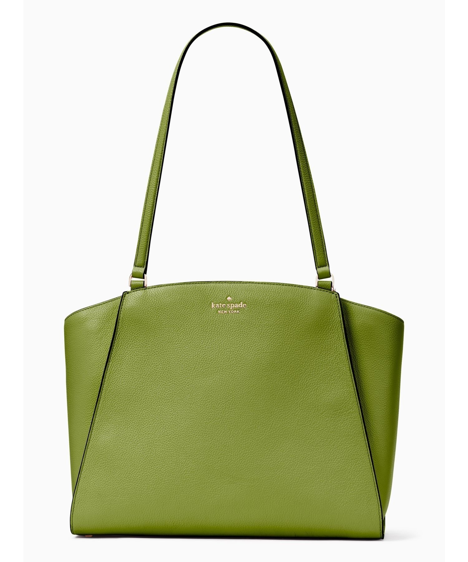 ケイト・スペード ニューヨーク 革トートバッグ レディース 【SALE／50%OFF】kate spade new york ブリム ぺブル レザー ラップトップ トート ケイトスペードニューヨーク バッグ トートバッグ グリーン【送料無料】